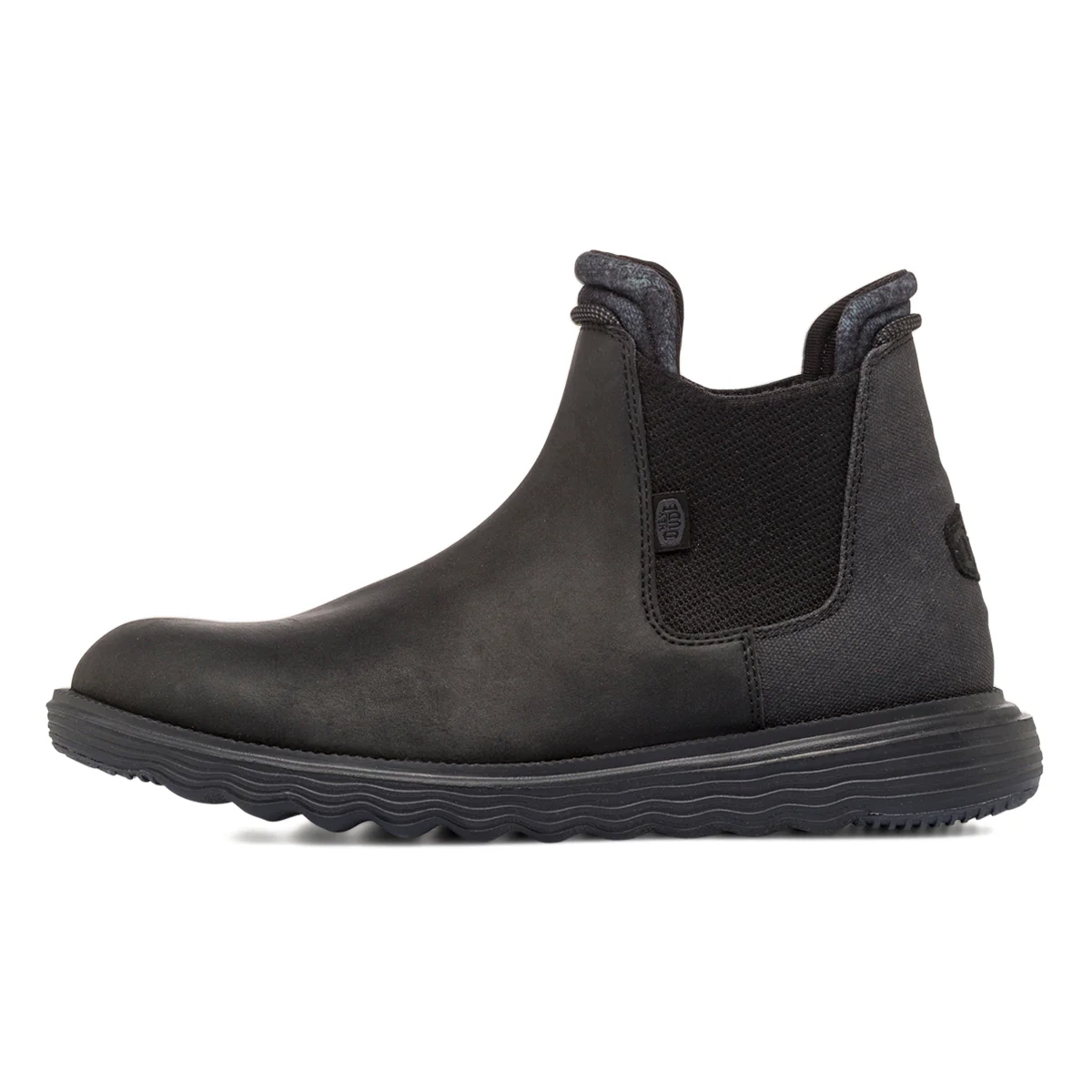 Stivaletti neri da uomo Heydude stile Chelsea slip-on