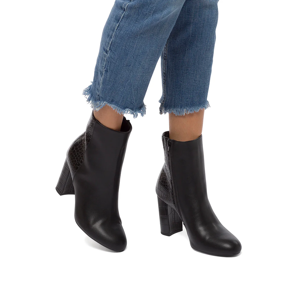 Stivaletti neri effetto cocco da donna con tacco 9 cm Swish Jeans - Image 6