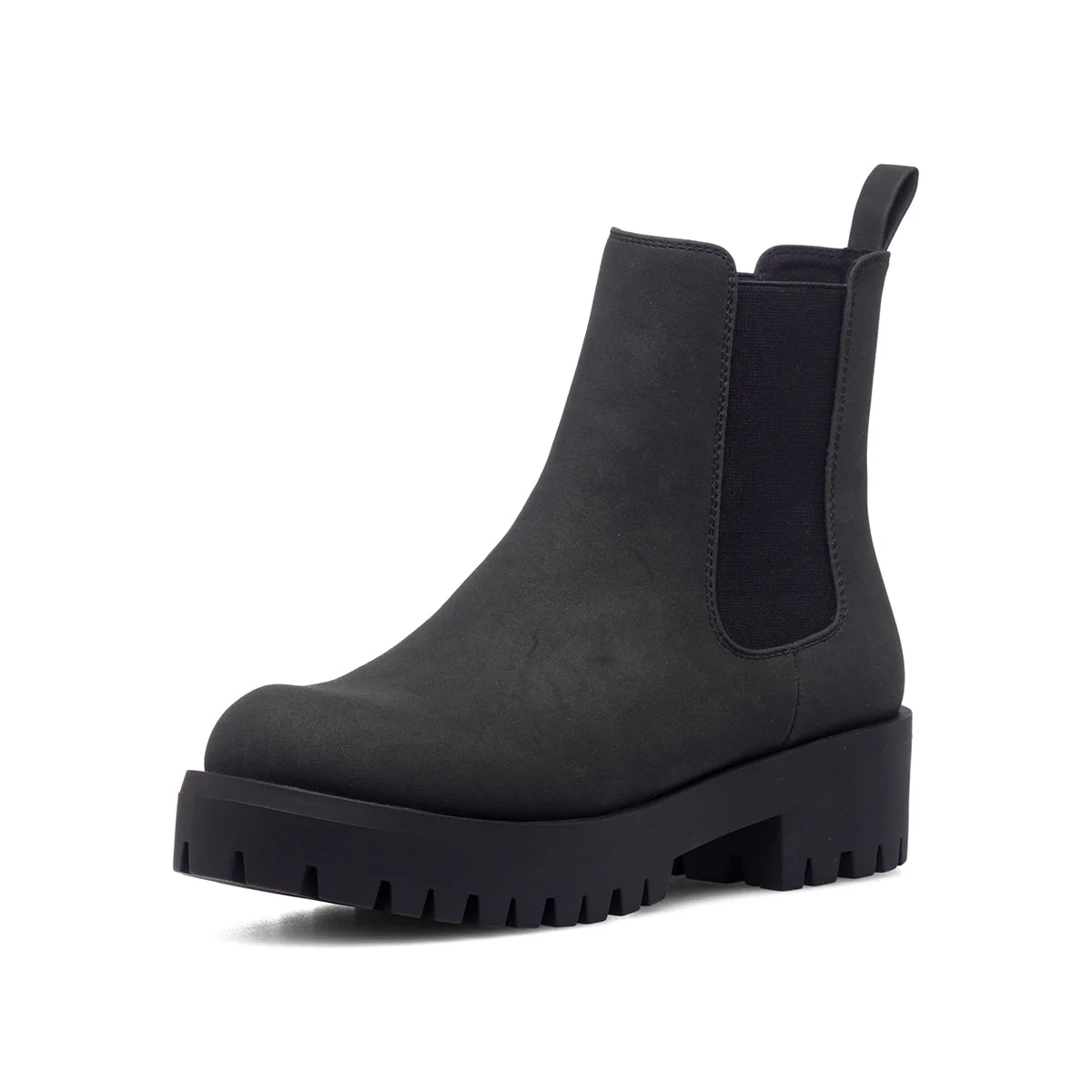 Stivaletti neri effetto scamosciato con suola combat Swish Jeans - Image 2
