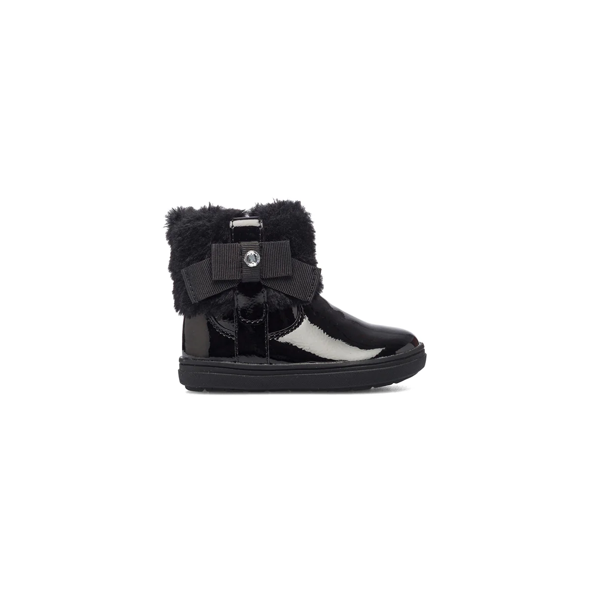 Stivaletti neri effetto vernice con colletto imbottito Le scarpe di Alice