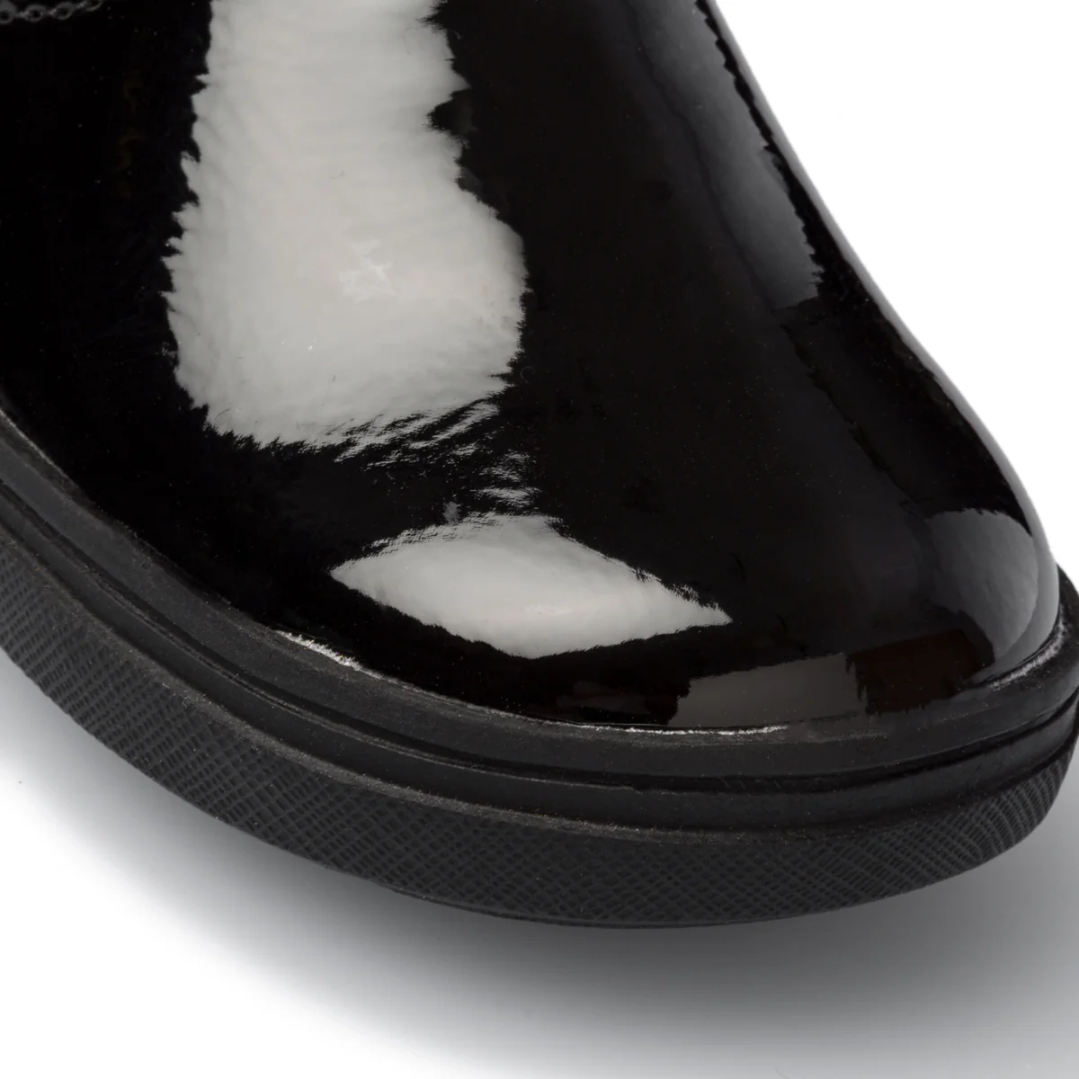 Stivaletti neri effetto vernice con colletto imbottito Le scarpe di Alice - Image 5