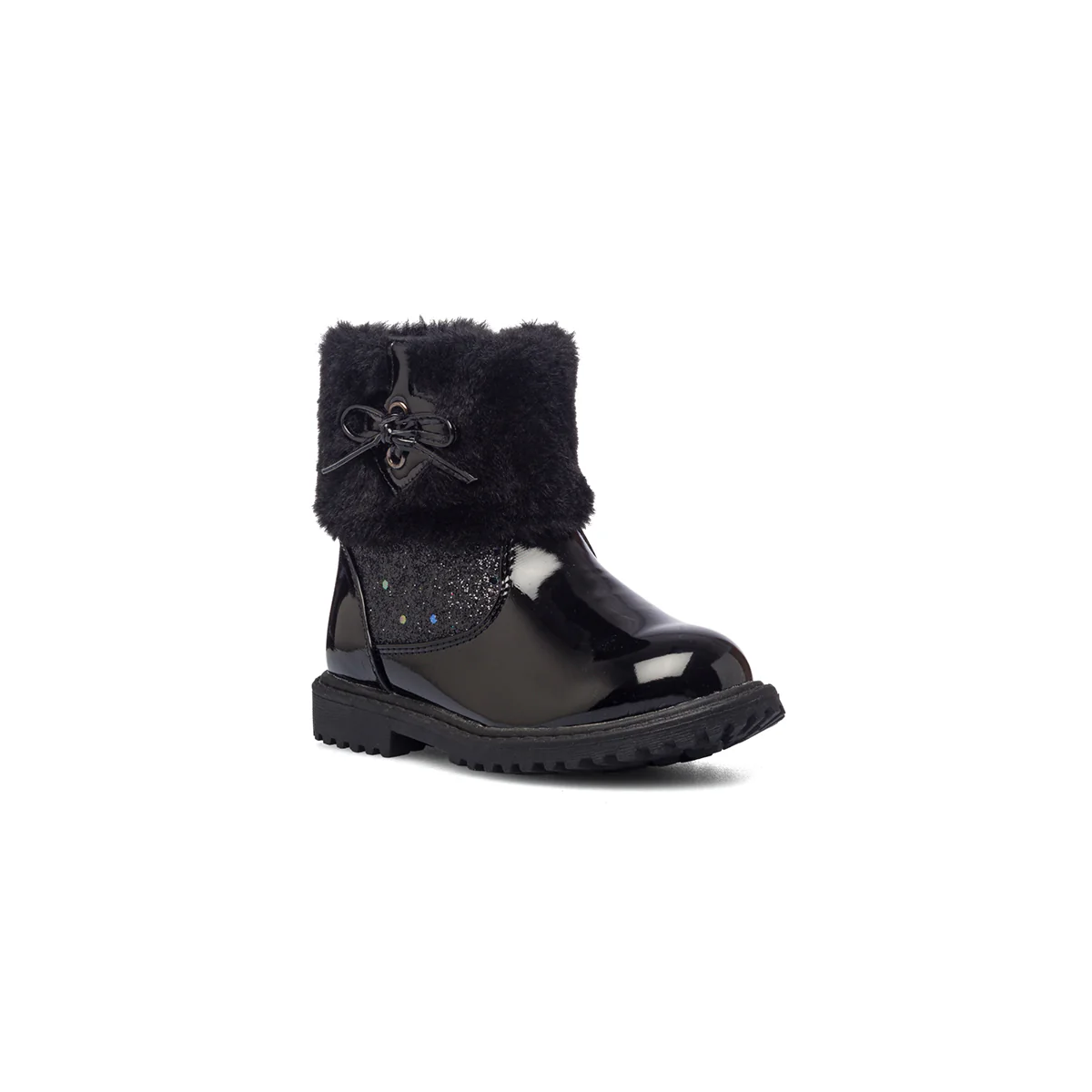 Stivaletti neri effetto vernice con colletto imbottito Le scarpe di Alice - Image 2