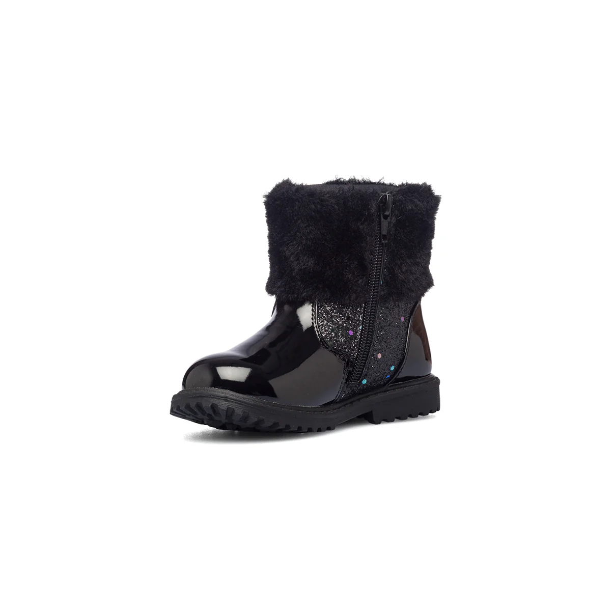 Stivaletti neri effetto vernice con colletto imbottito Le scarpe di Alice - Image 4