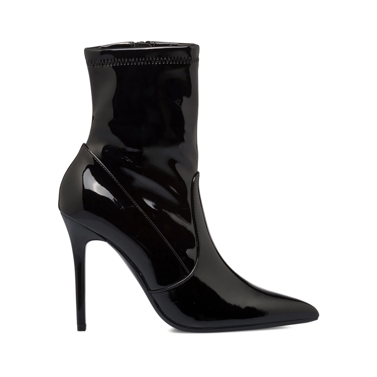 Stivaletti neri effetto vernice da donna con tacco a spillo 11 cm Lora Ferres - Image 4