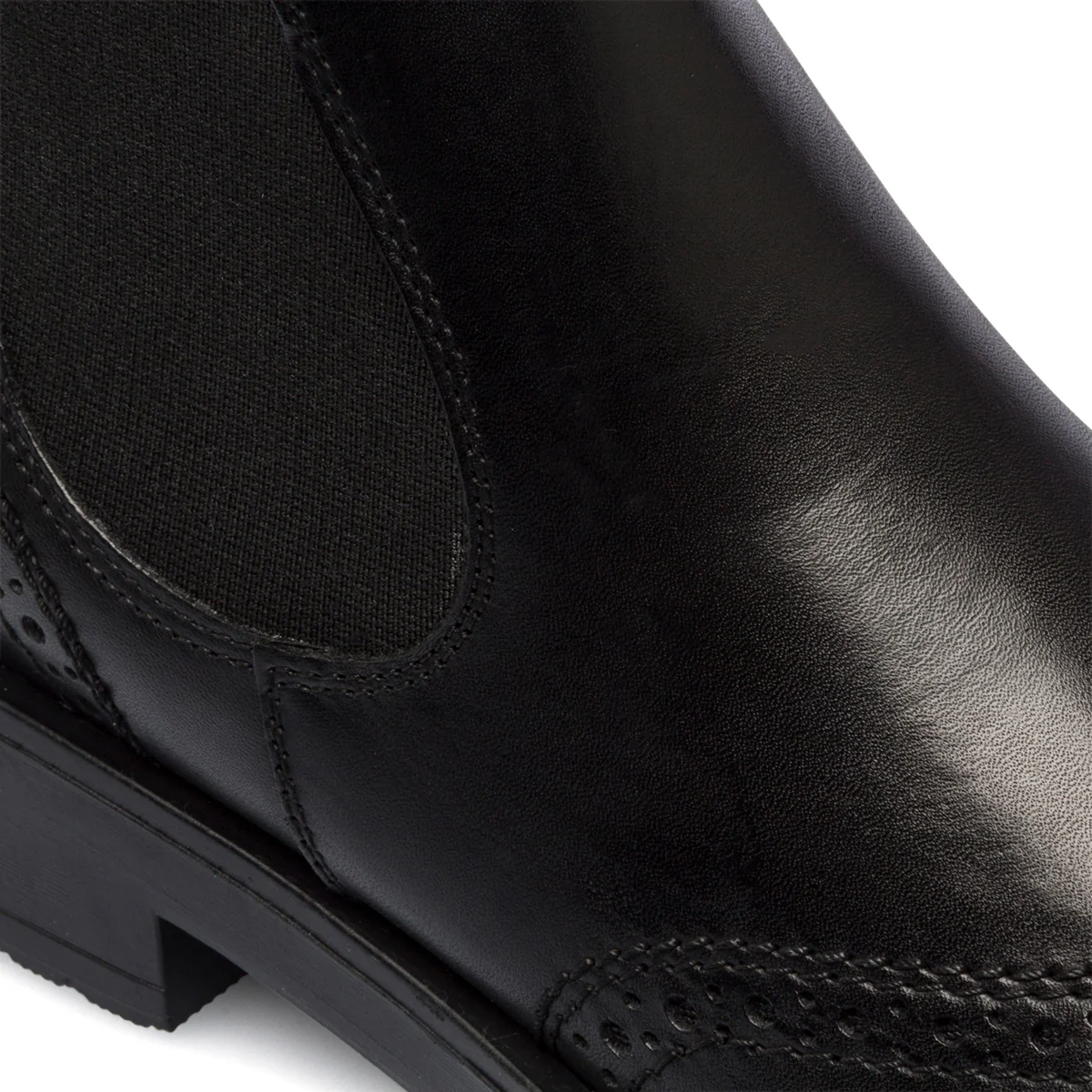 Stivaletti neri in pelle con inserti elastici Primopiano - Image 6