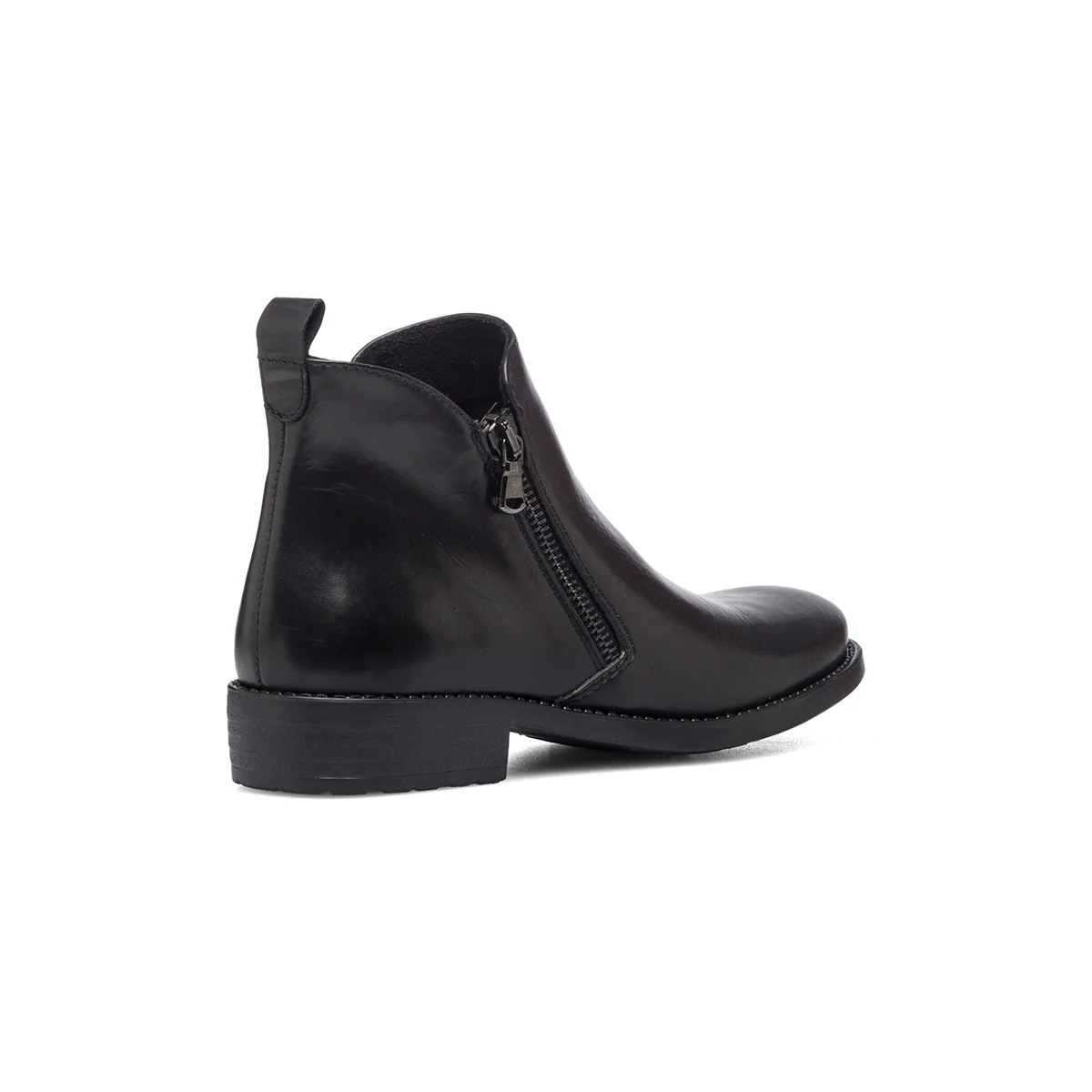 Stivaletti neri in pelle con zip laterali P Essentials - Image 3