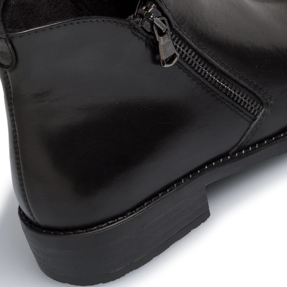 Stivaletti neri in pelle con zip laterali P Essentials - Image 7