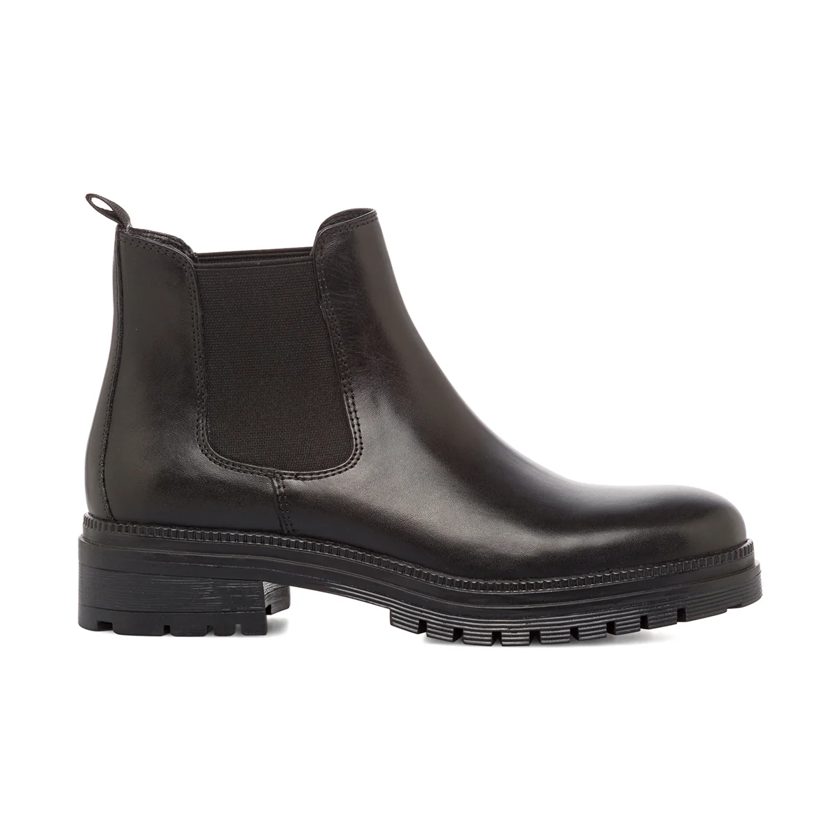 Stivaletti neri in pelle da donna con elastico laterale Primopiano - Image 4