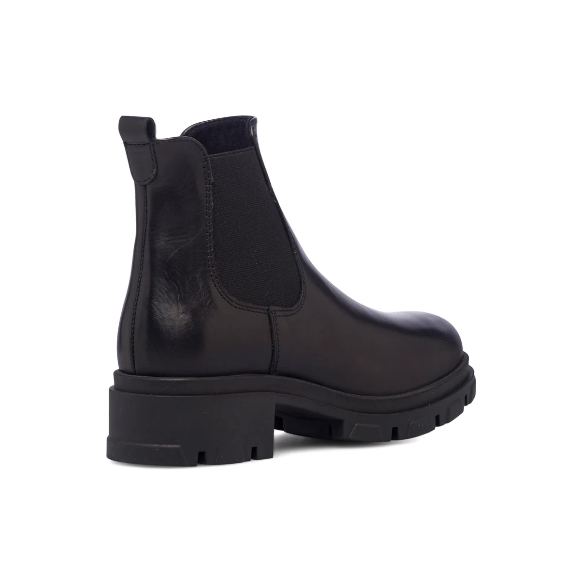 Stivaletti neri in pelle da donna con inserti elastici Primopiano - Image 3