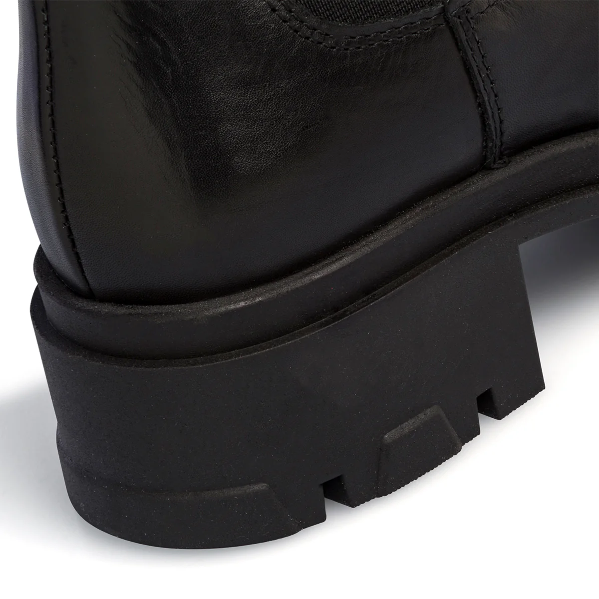 Stivaletti neri in pelle da donna con inserti elastici Primopiano - Image 7