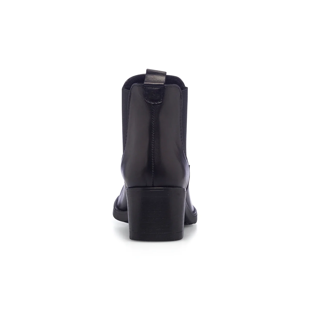 Stivaletti neri in pelle da donna con tacco 5 cm e inserti elastici Primopiano - Image 4
