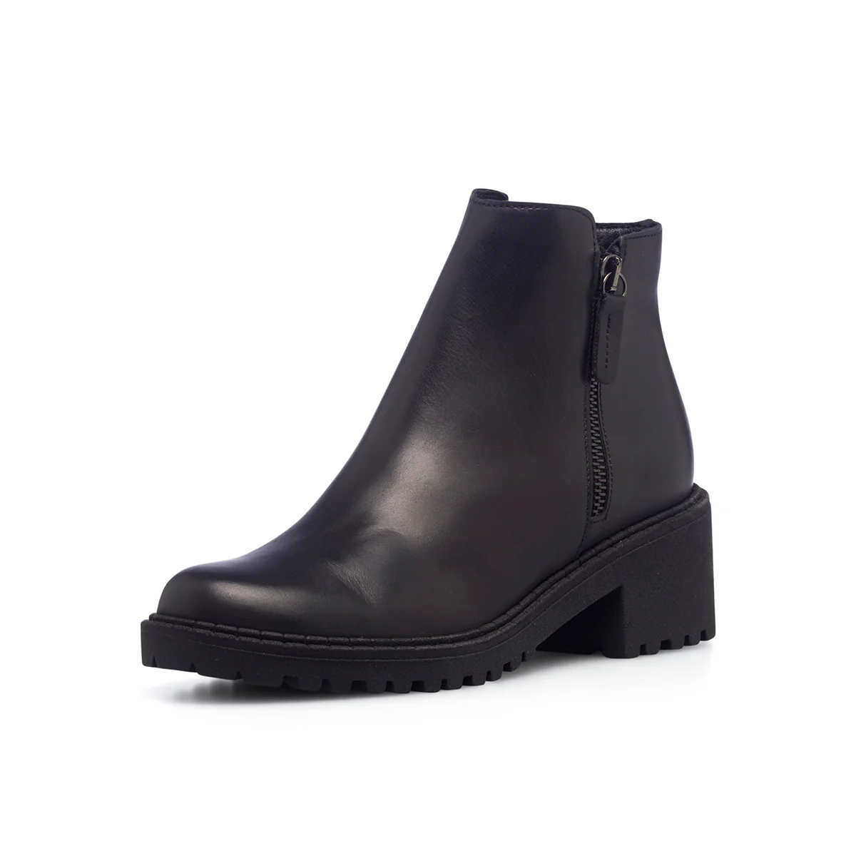 Stivaletti neri in pelle da donna con tacco 5 cm P Essentials - Image 3