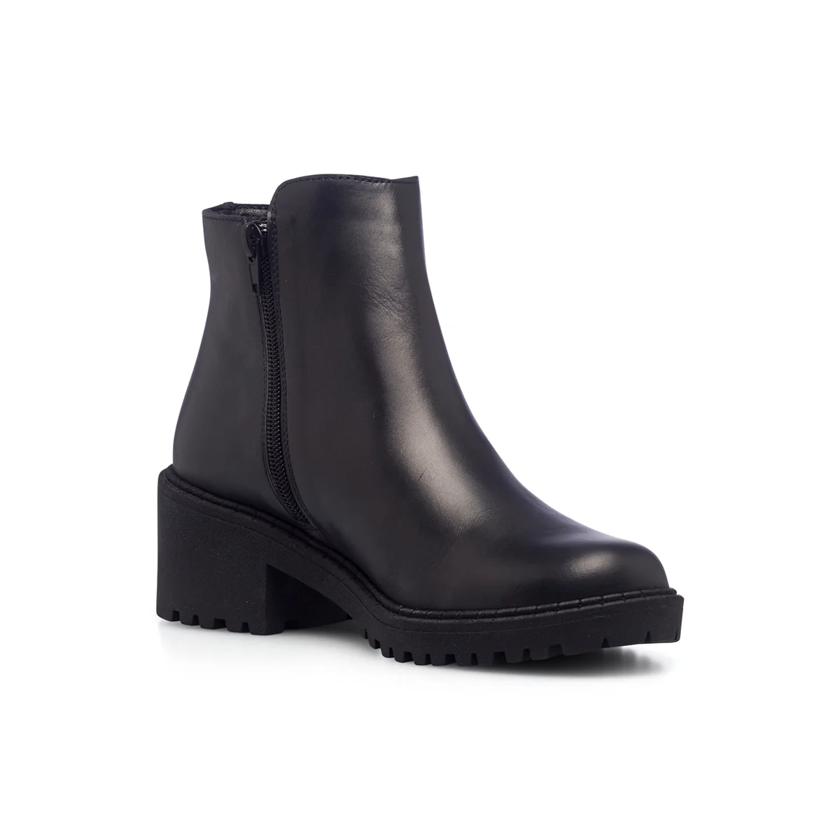Stivaletti neri in pelle da donna con tacco 5 cm P Essentials - Image 5