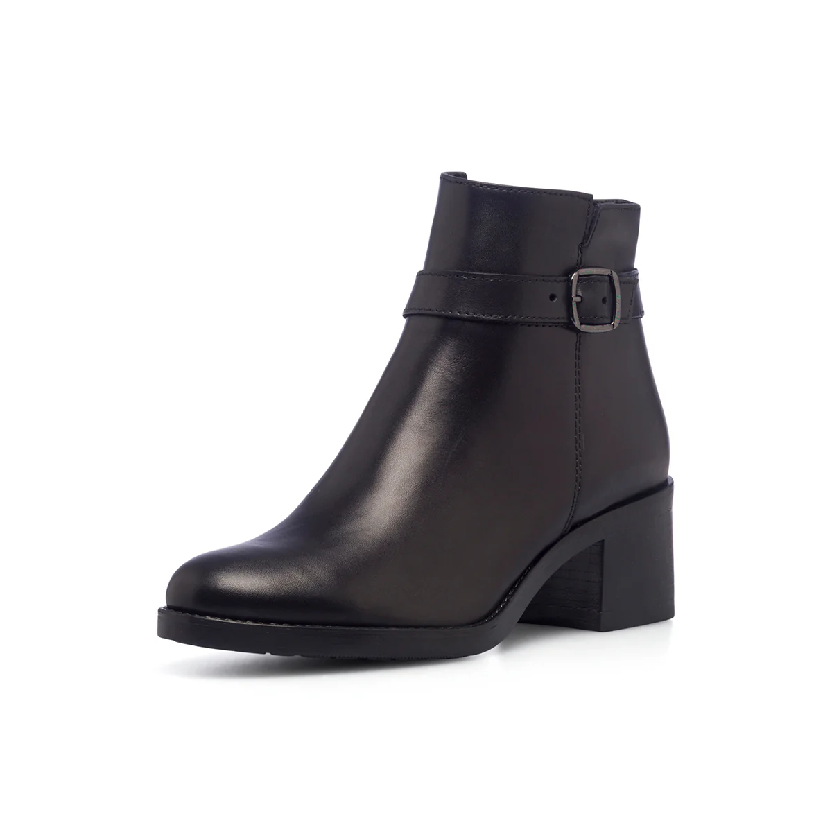 Stivaletti neri in pelle da donna con tacco 5 cm Primopiano - Image 2