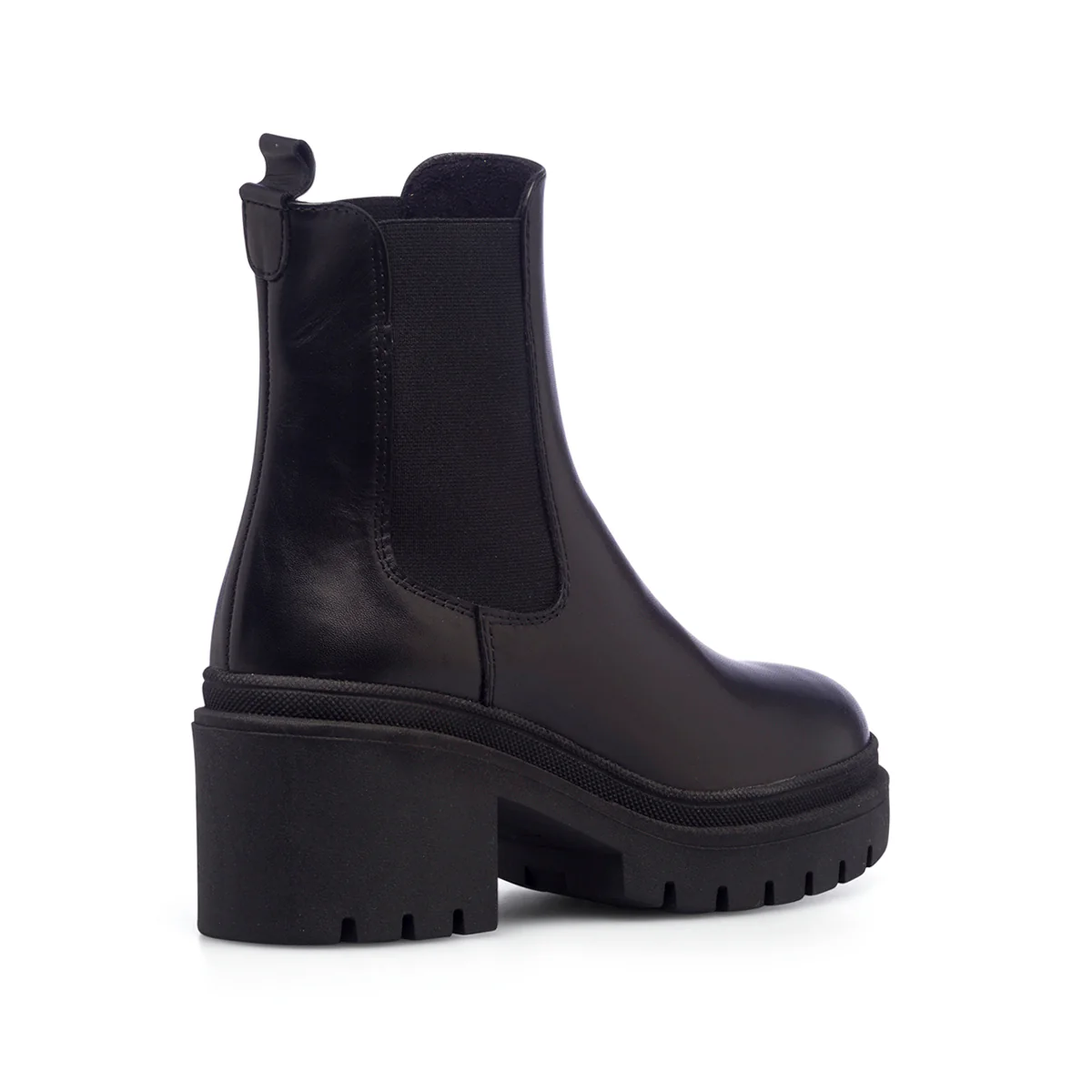 Stivaletti neri in pelle da donna con tacco 6 cm e inserti elastici Primopiano - Image 3