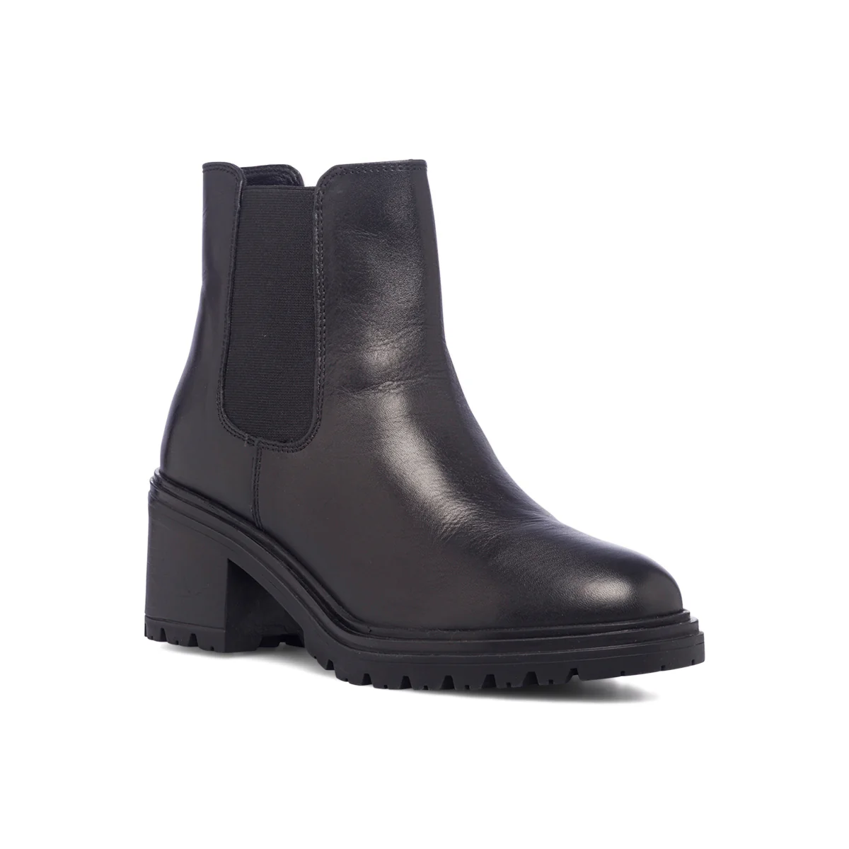 Stivaletti neri in pelle da donna con tacco 7 cm Geox Damiana - Image 2
