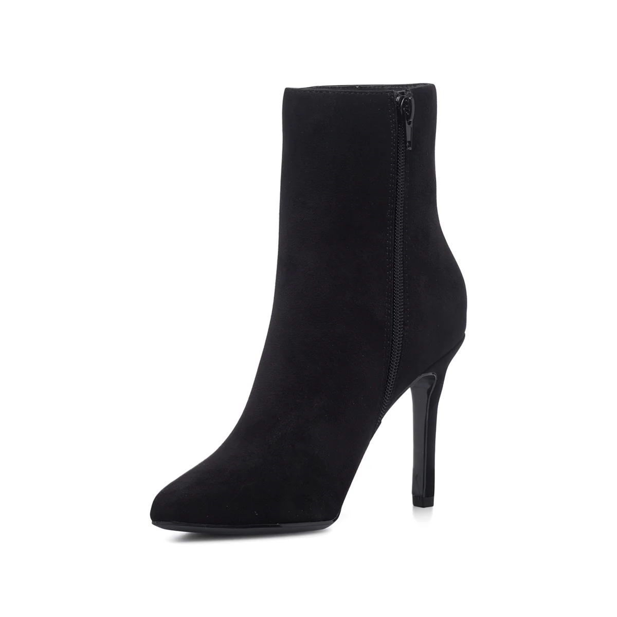 Stivaletti neri scamosciati da donna con bottoni oro e tacco a stiletto 9 cm Lora Ferres - Image 14