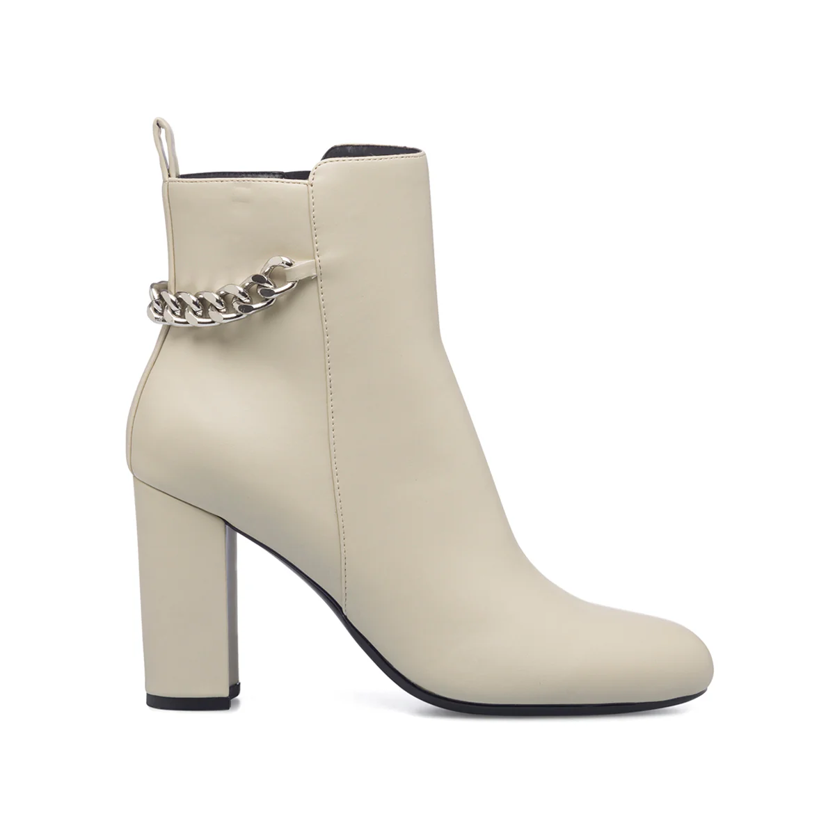 Stivaletti off-white da donna con tacco 9 cm e catena Swish Jeans - Image 12