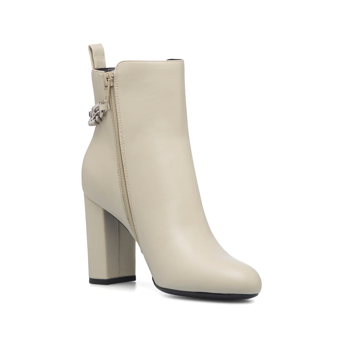 Stivaletti off-white da donna con tacco 9 cm e catena Swish Jeans - Image 15