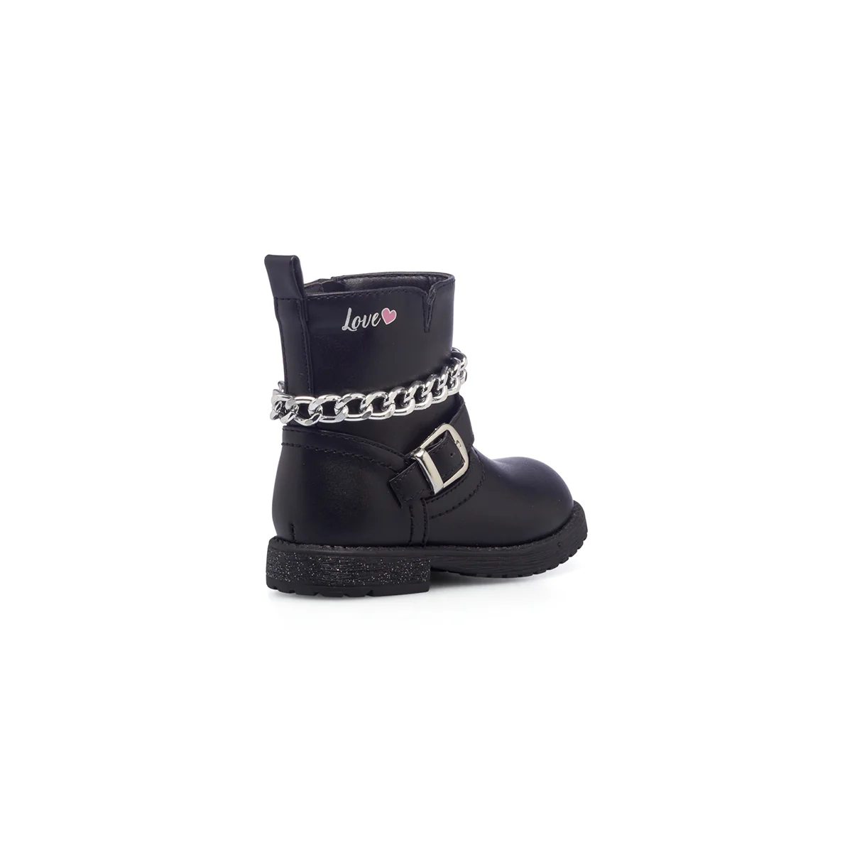 Stivaletti primi passi neri da bambina con catenina Le scarpe di Alice - Image 3