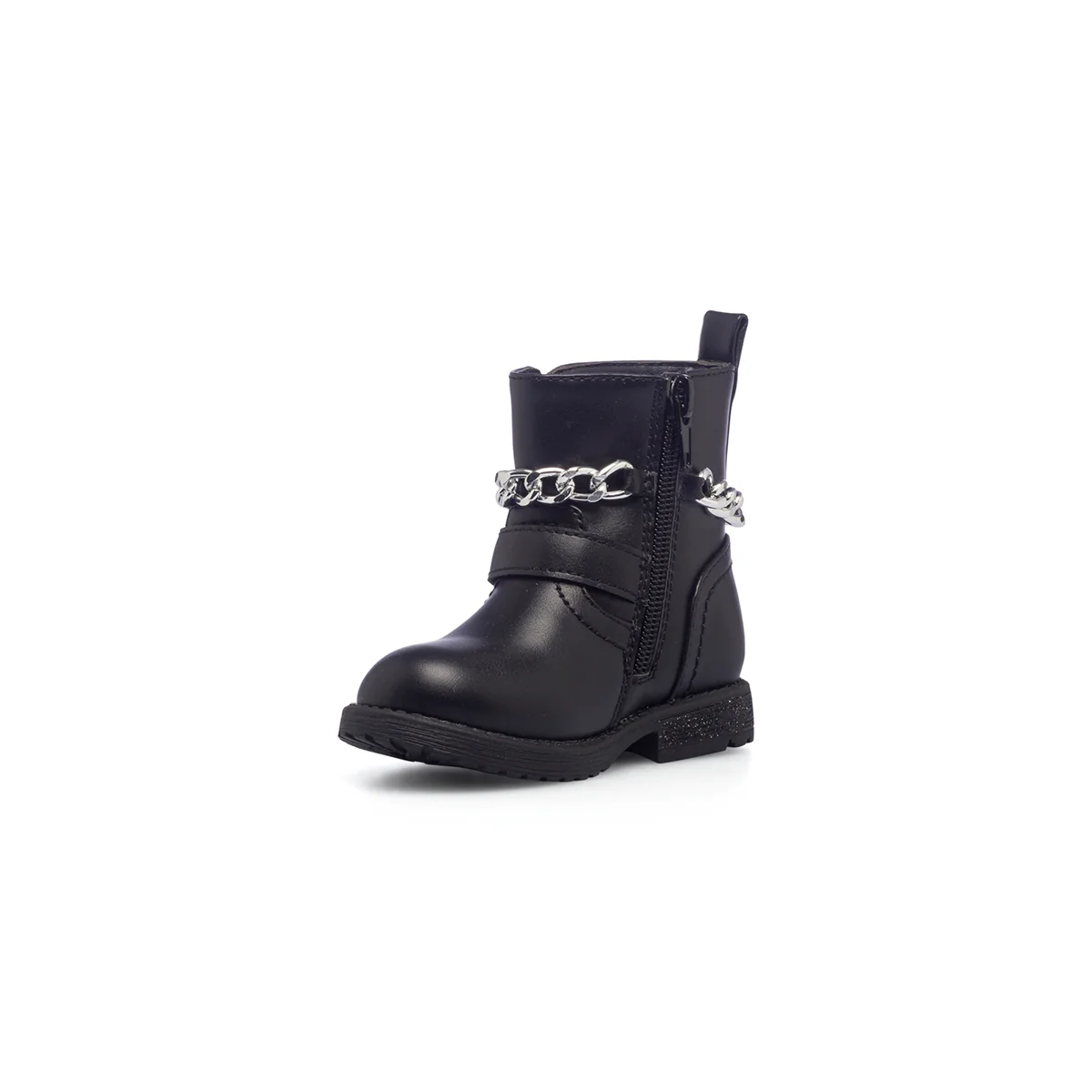 Stivaletti primi passi neri da bambina con catenina Le scarpe di Alice - Image 4