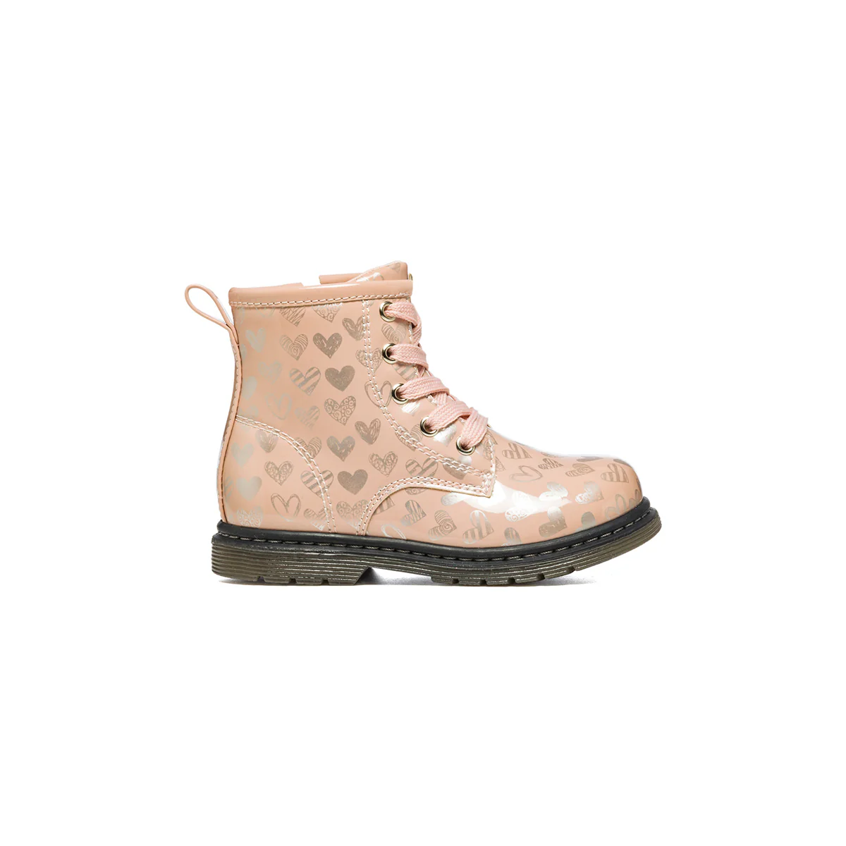 Stivaletti rosa con zip laterale e stampa fantasia Le scarpe di Alice