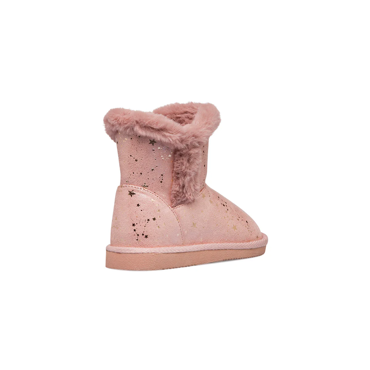 Stivaletti imbottiti rosa da bambina con stelline dorate e finta pelliccia Le Scarpe di Alice - Image 3