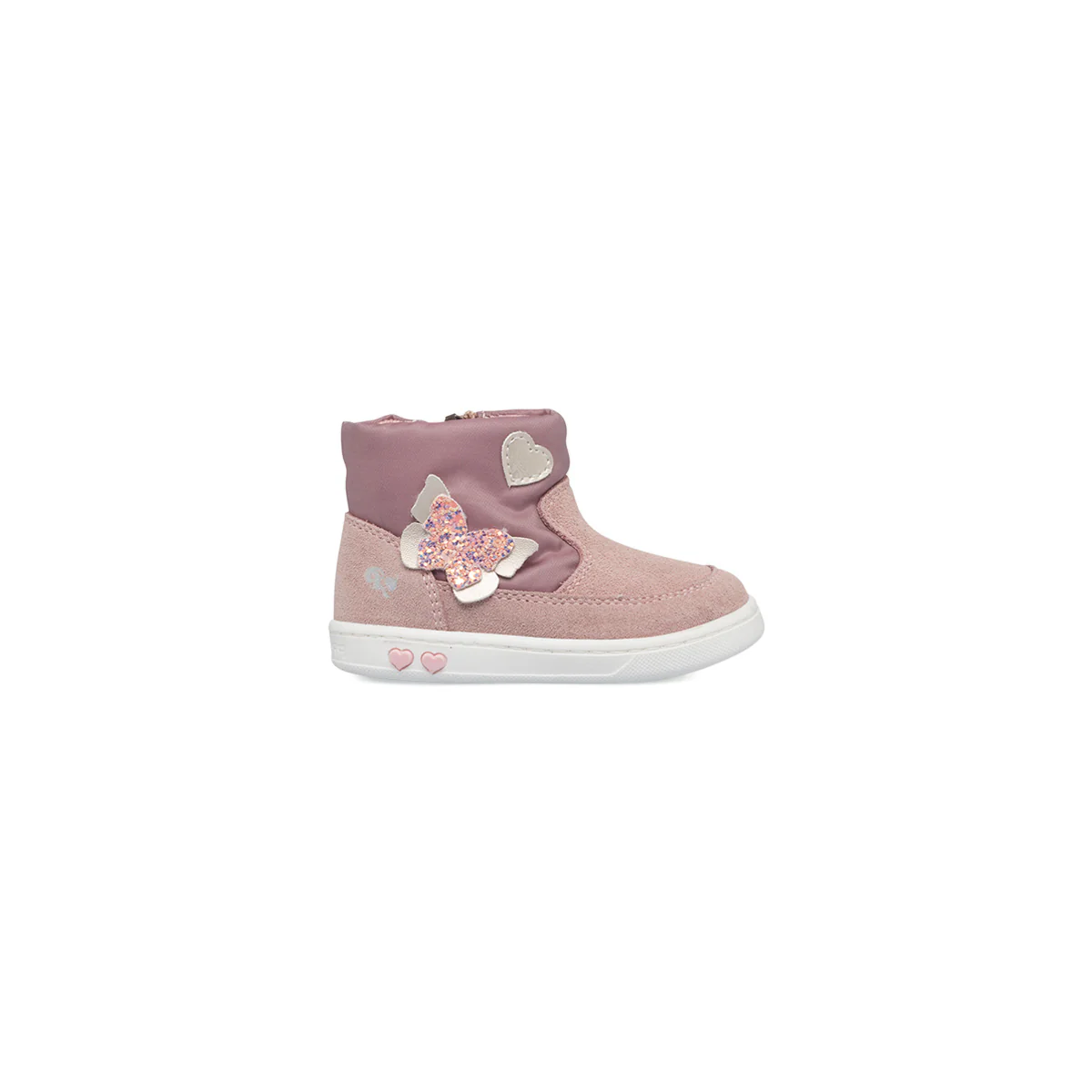 Stivaletti rosa da bambina con zip laterale e farfalla Primigi Baby Like
