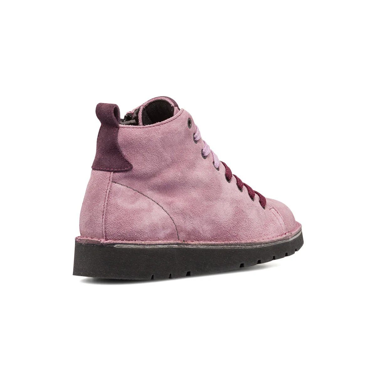 Stivaletti rosa in pelle scamosciata da donna con dettagli viola Primopiano - Image 6