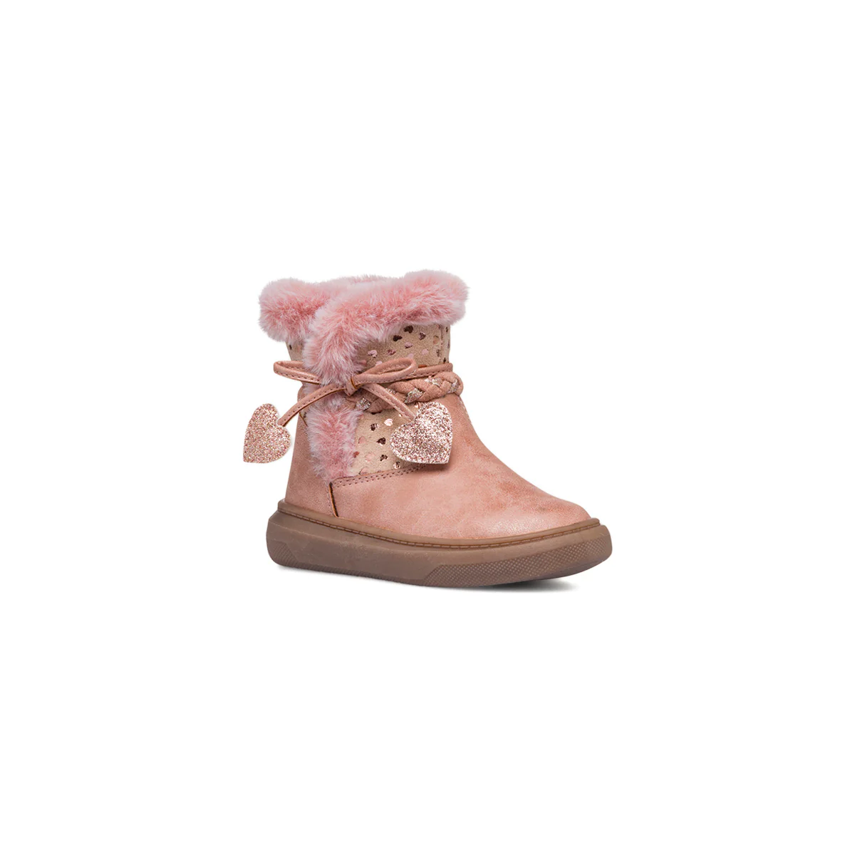 Stivaletti rosa metal da bambina con finta pelliccia Le Scarpe di Alice - Image 2