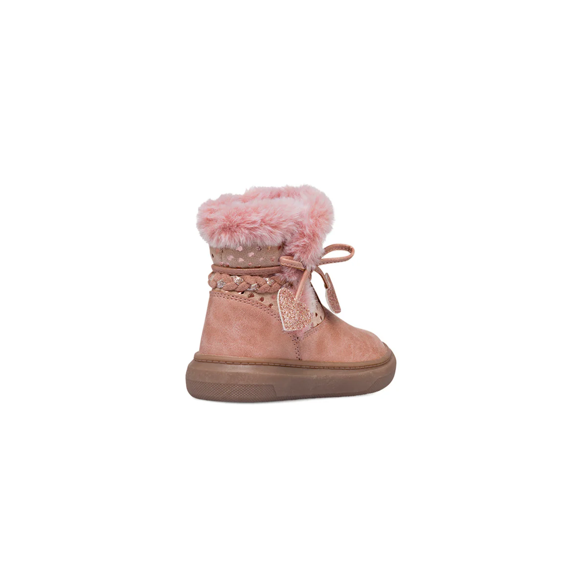 Stivaletti rosa metal da bambina con finta pelliccia Le Scarpe di Alice - Image 3