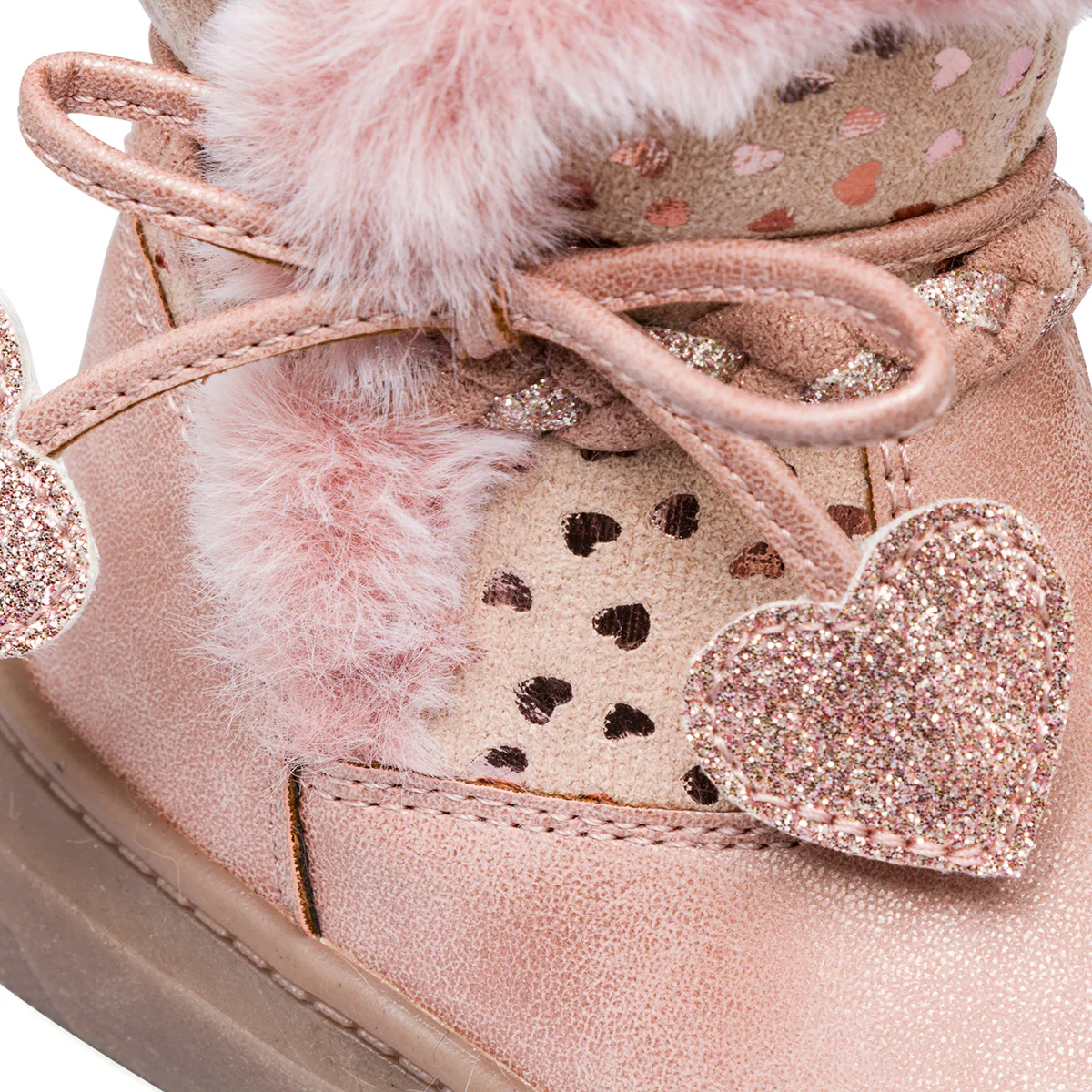 Stivaletti rosa metal da bambina con finta pelliccia Le Scarpe di Alice - Image 6