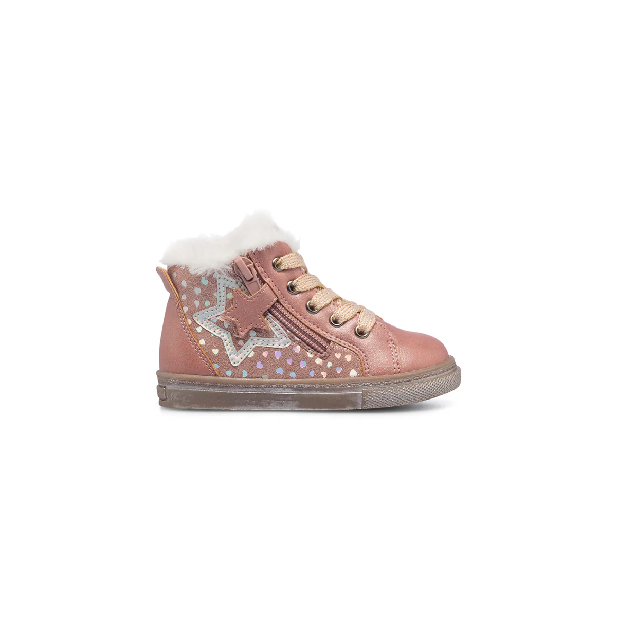 Stivaletti rosa metallizzato da bambina con imbottitura interna Le scarpe di Alice