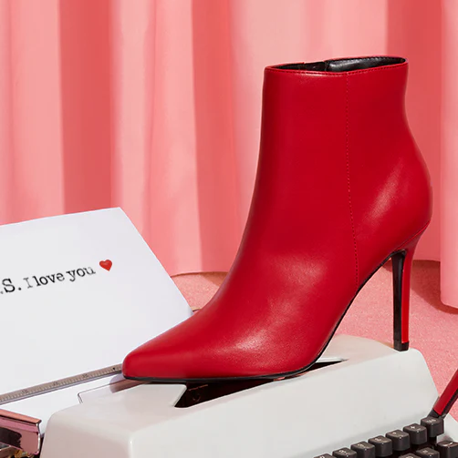 Stivaletti rossi da donna con tacco a stiletto 9 cm Lora Ferres