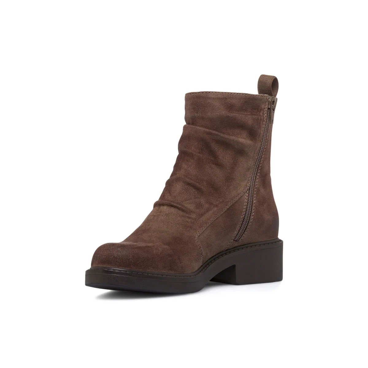 Stivaletti slouchy da donna marroni Lora Ferres effetto scamosciato - Image 4
