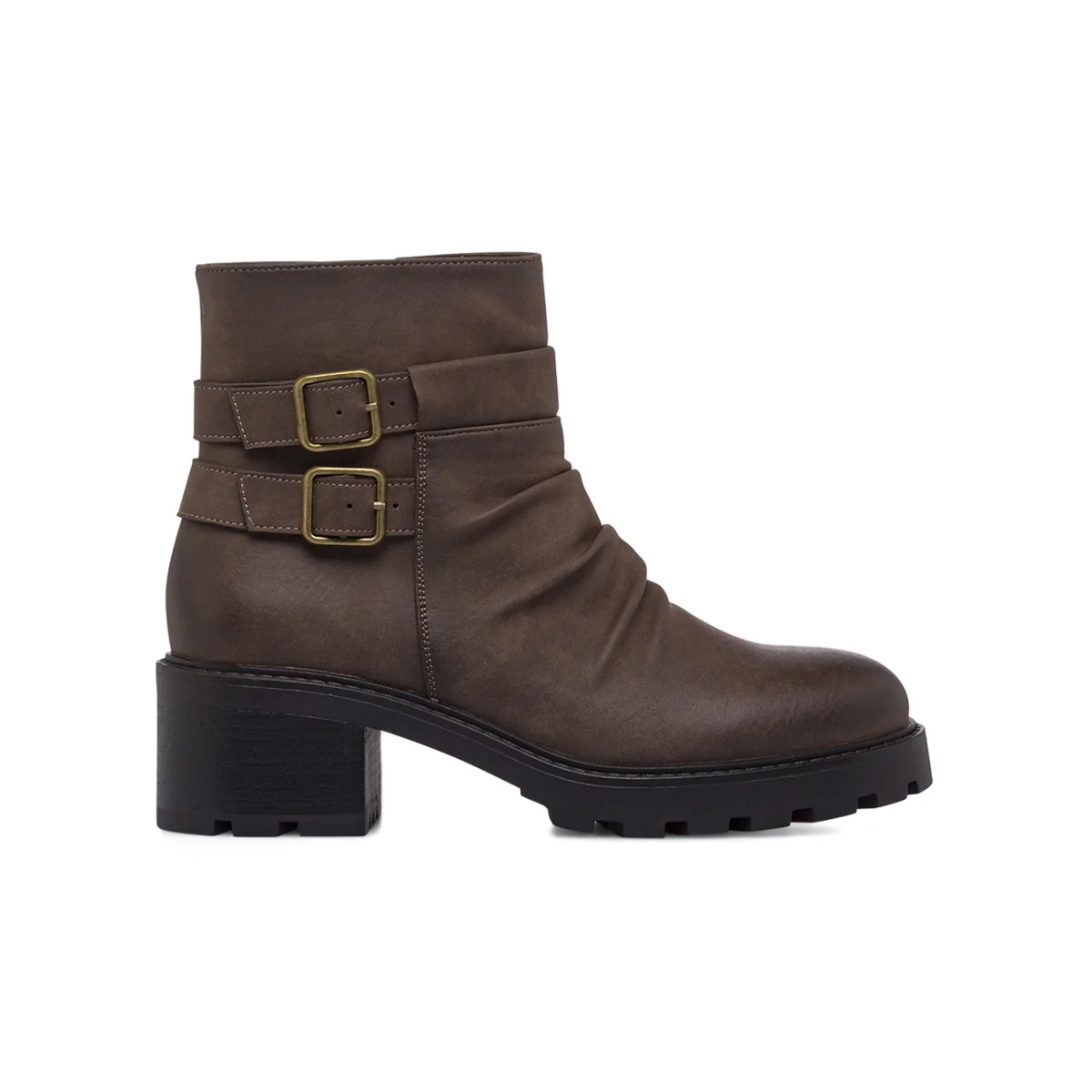 Stivaletti slouchy marroni da Donna con fibbie Lora Ferres