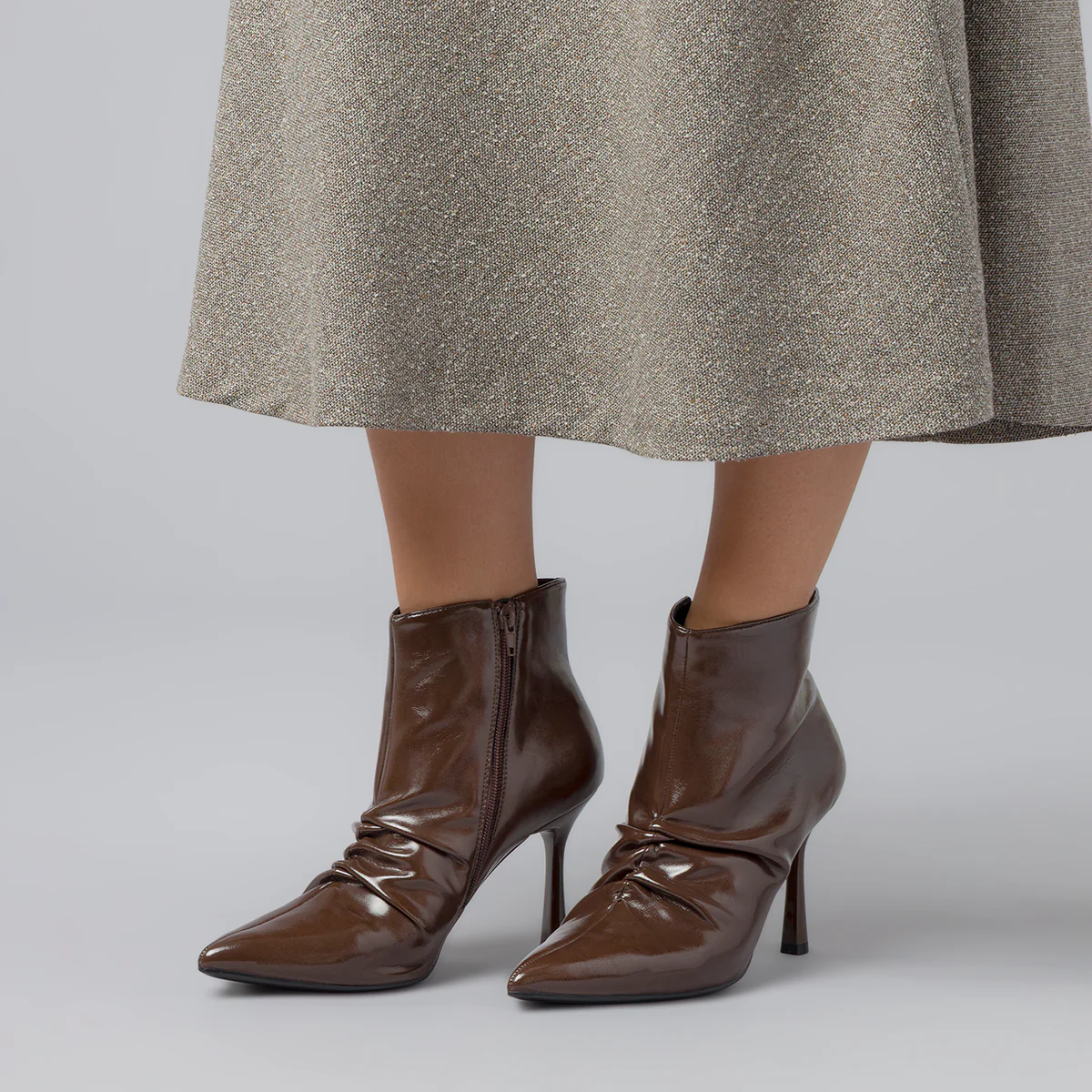 Stivaletti slouchy marroni da Donna con tacco 9 cm Lora Ferres