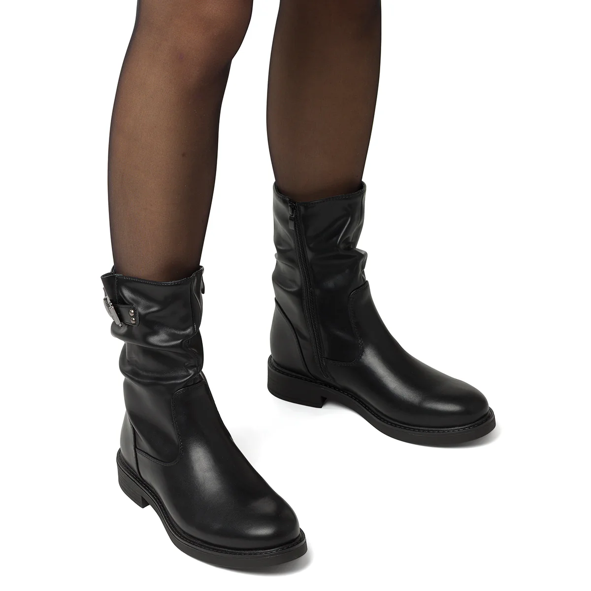 Stivaletti slouchy neri da Donna con fibbia Lora Ferres