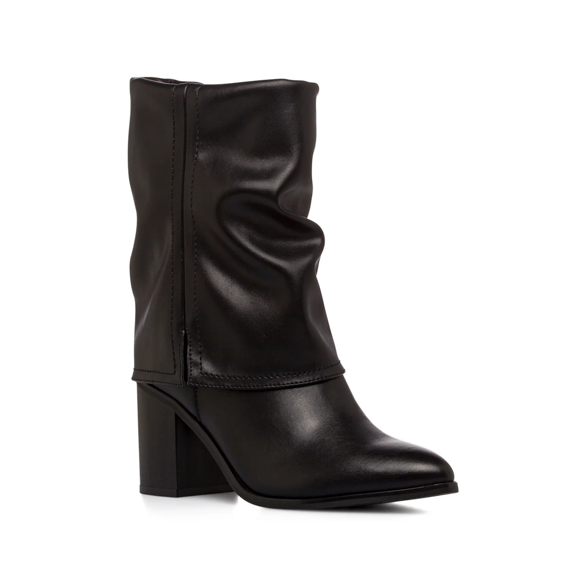 Stivaletti slouchy neri da Donna con tacco 8 cm e risvolto Lora Ferres - Image 5