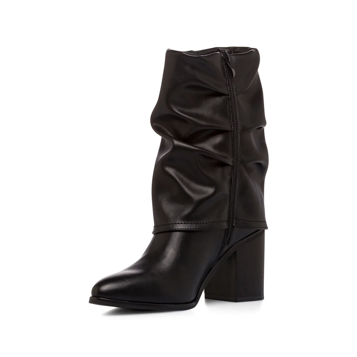 Stivaletti slouchy neri da Donna con tacco 8 cm e risvolto Lora Ferres - Image 8