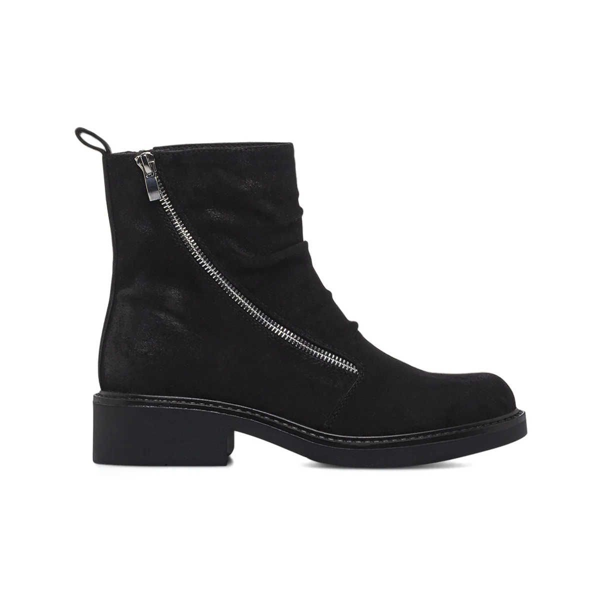 Stivaletti slouchy neri da donna Lora Ferres effetto scamosciato
