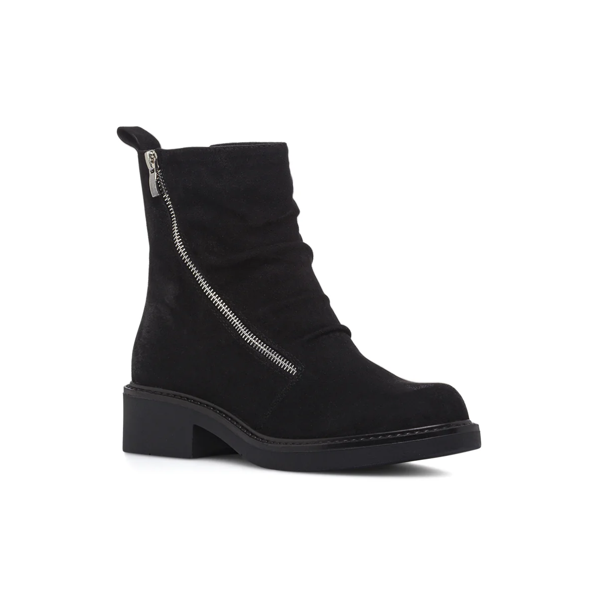 Stivaletti slouchy neri da donna Lora Ferres effetto scamosciato - Image 2