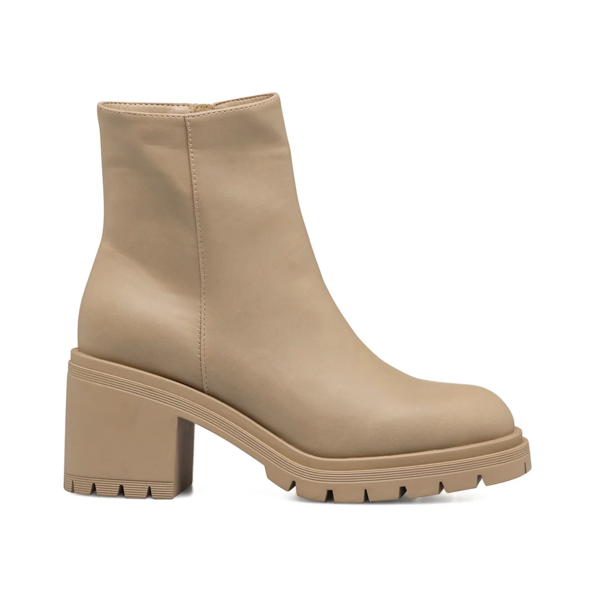 Stivaletti taupe da donna con suola chunky e tacco a blocco 8 cm Swish Jeans