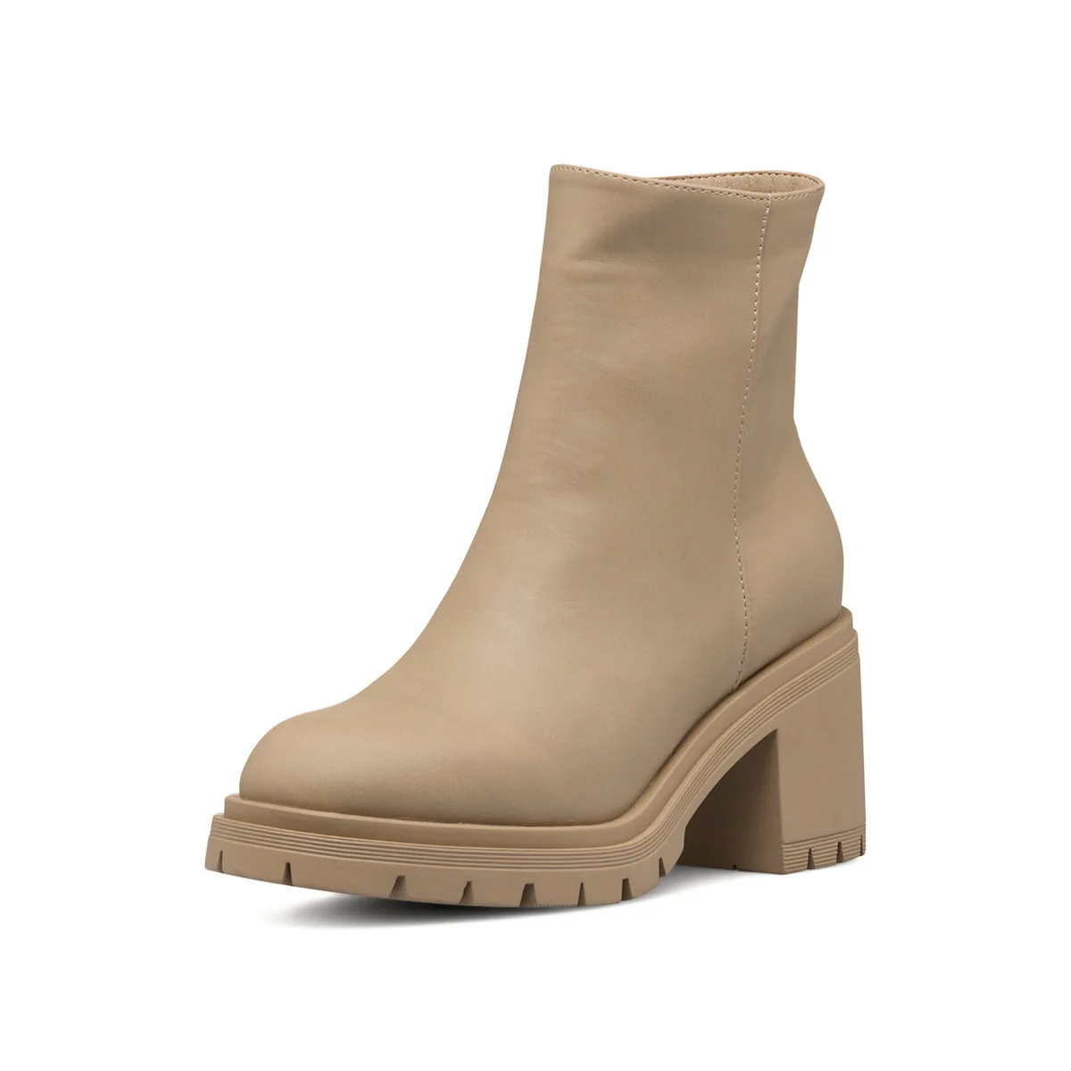 Stivaletti taupe da donna con suola chunky e tacco a blocco 8 cm Swish Jeans - Image 2