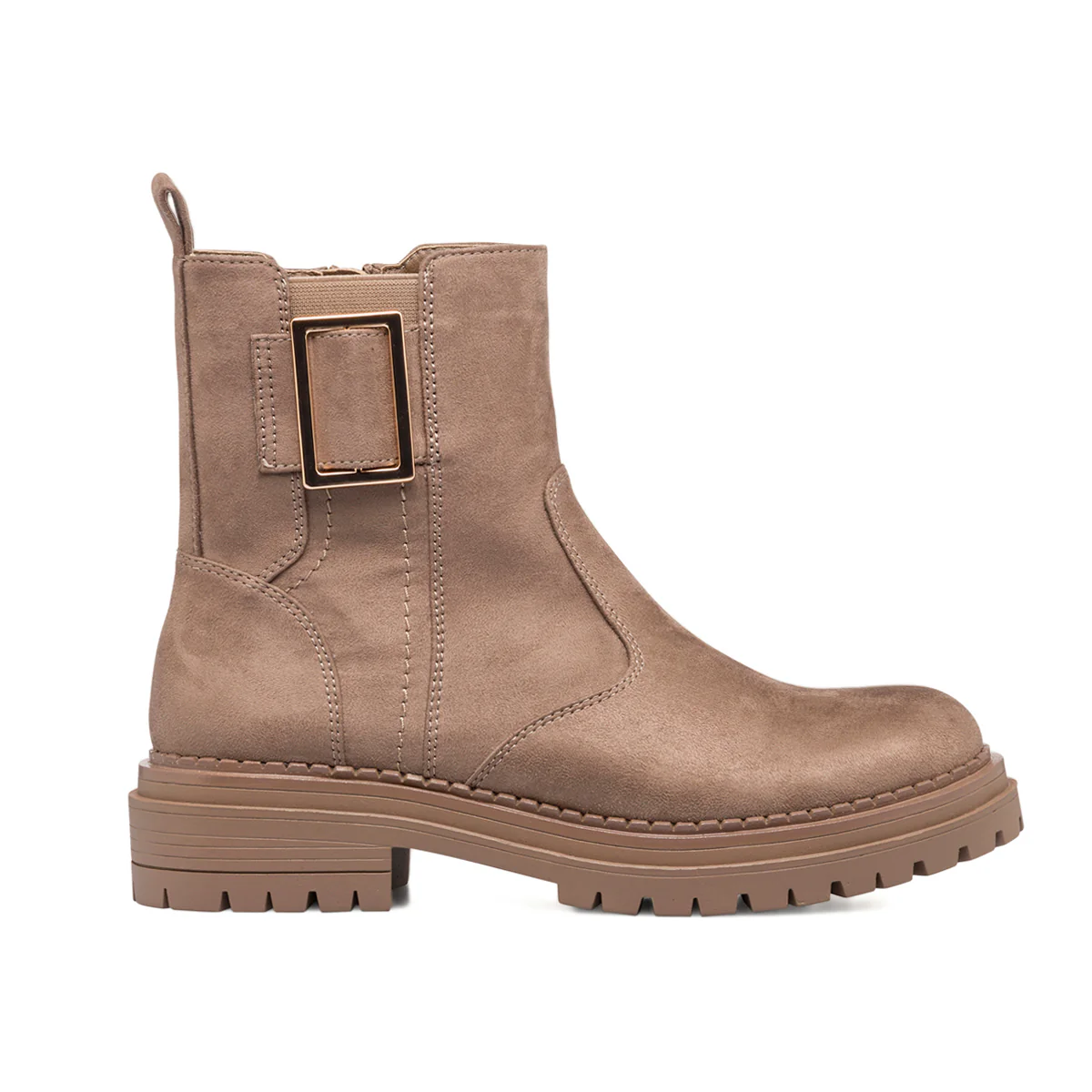 Stivaletti taupe da donna con suola chunky e zip Swish Jeans - Image 4
