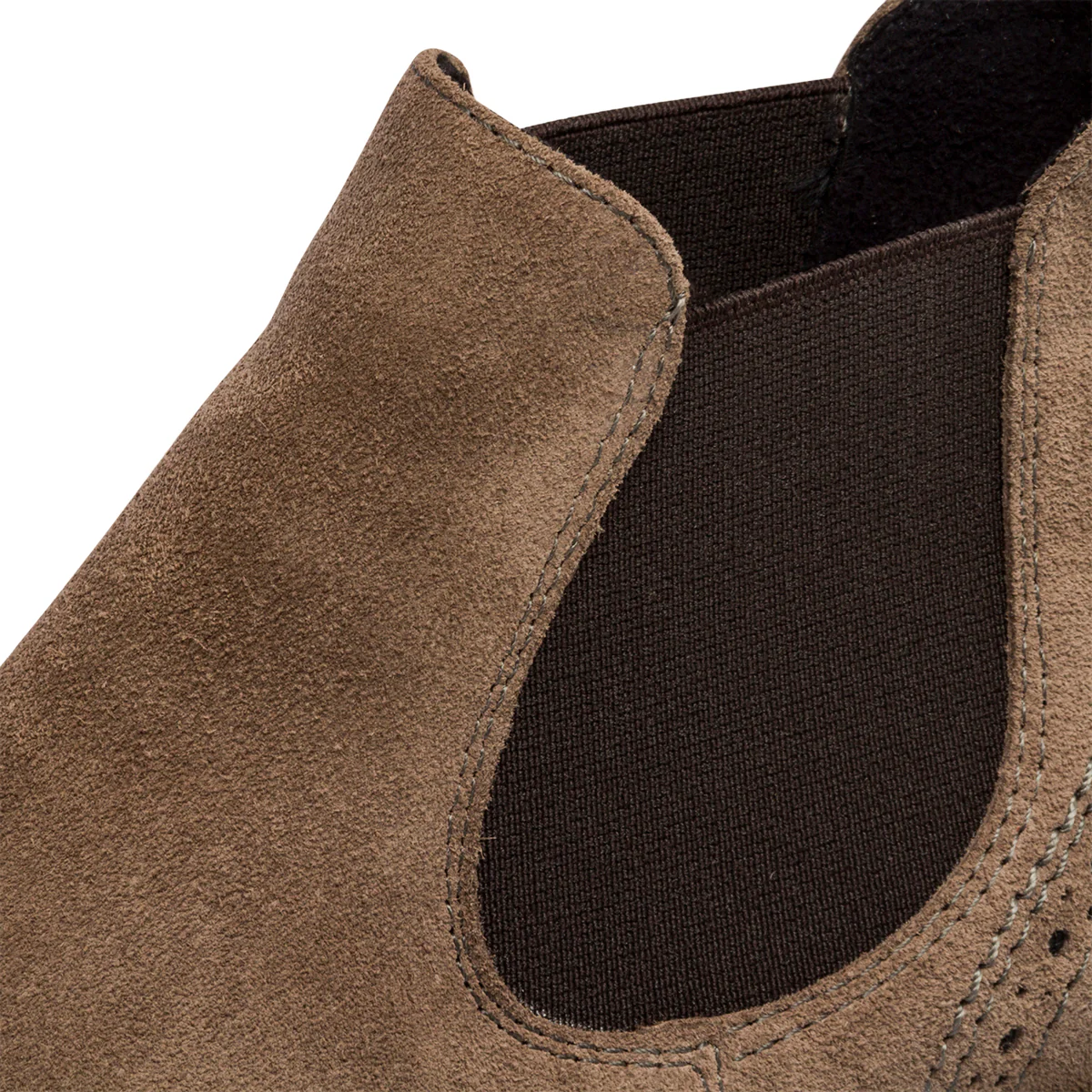 Stivaletti taupe in pelle scamosciata da donna con dettagli brogue Primopiano - Image 6