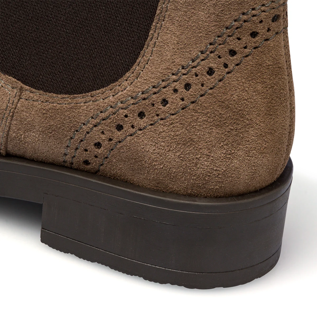 Stivaletti taupe in pelle scamosciata da donna con dettagli brogue Primopiano - Image 7
