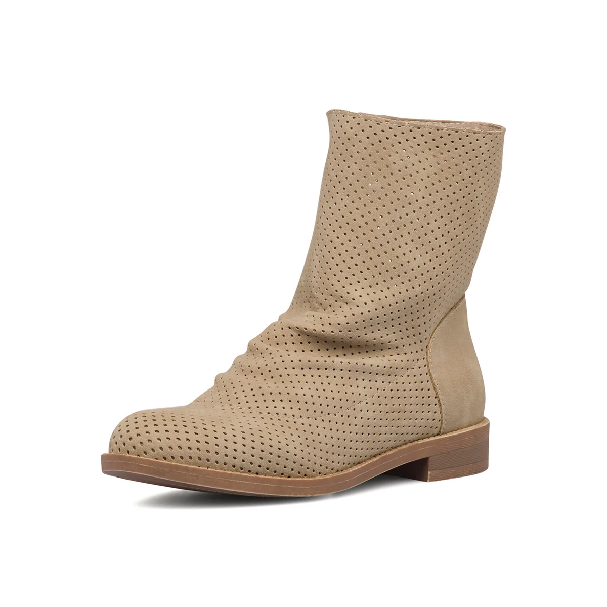 Stivaletti taupe traforati da donna Lora Ferres - Image 2