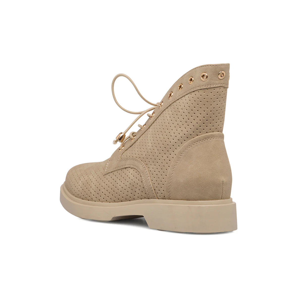 Stivaletti taupe traforati da donna Lora Ferres - Image 3