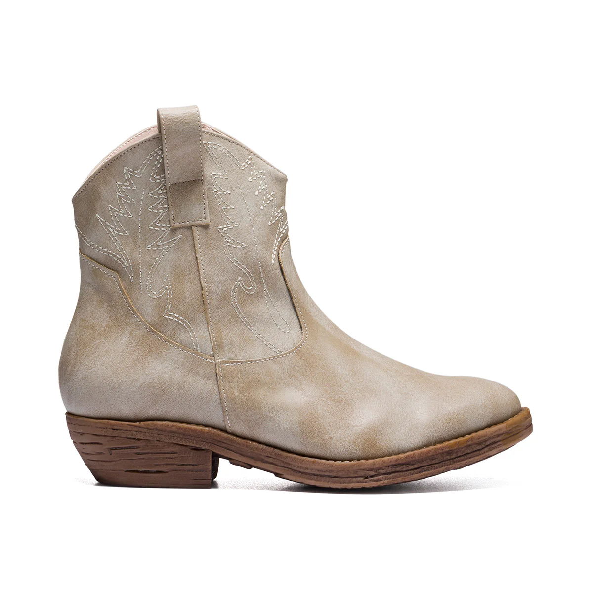 Stivaletti texani beige in similpelle scamosciata Lora Ferres